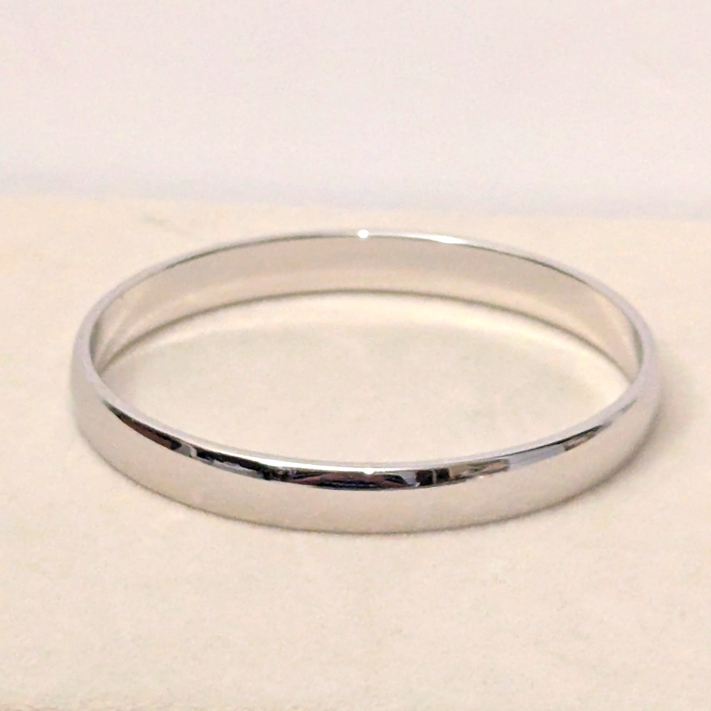 Signed Monet S Elegant Silver Bangle Bracelet. Size 7